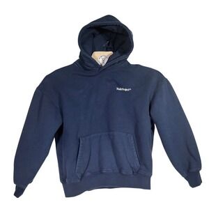 Nude Project Hoodie Large Navy Minimal Logo Streetwear Pullover Fleece